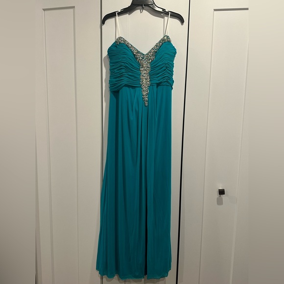 Teal Strapless Prom Dress, Size 20 - Picture 1 of 3